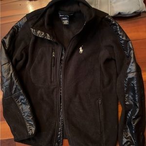 Ralph Lauren Black Puffer Jacket with Stand-Up Collar